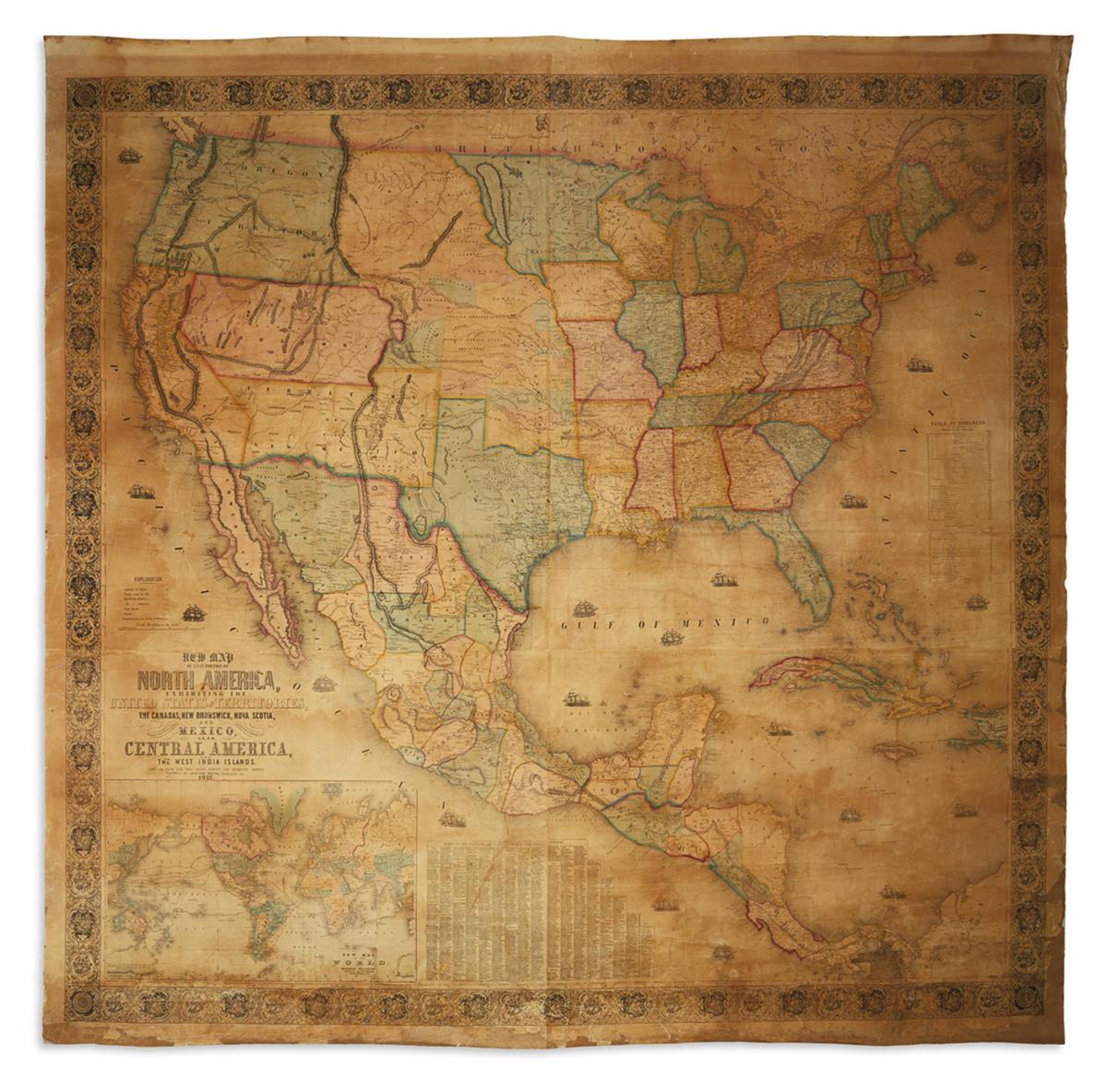 MONK, JACOB. New Map of That Portion of North America, Exhibiting the United States and Territories,